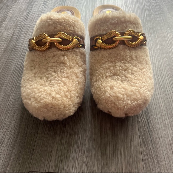 Tory Burch Shearling Jessa Studded Clog Shoe Women's Size 8.5 - Picture 5 of 10